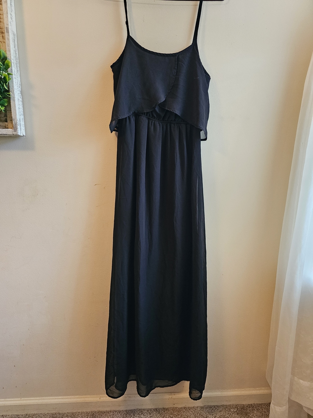 Black Spaghetti-Strap Maxi Dress